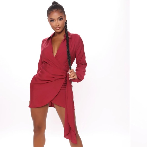 Happy Hour Mini Dress - Burgundy - Picture 11 of 11